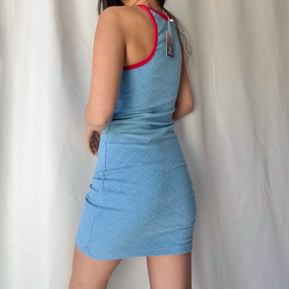 CNCPTS Diamond Terry Dress in Blue - Picture 4 of 4